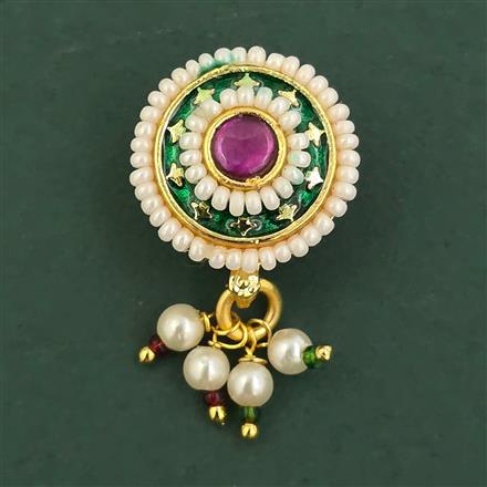 Antique Pearl Nose Ring with Gold Plating