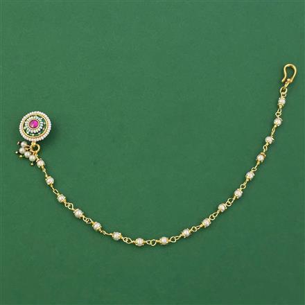 Antique Pearl Nose Ring with Gold Plating