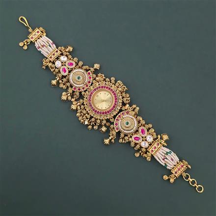 Antique Kashmiri Watch with Matte Gold Plating