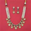 Antique Pearl Necklace with Matte Gold Plating
