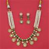 Antique Pearl Necklace with Matte Gold Plating
