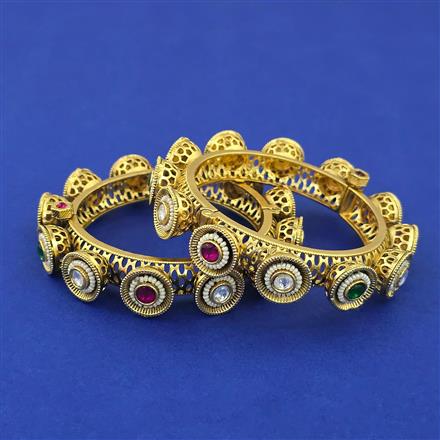 Antique Openable Bangles with Matte Gold Plating
