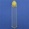 Antique Pearl Hair Brooch with Matte Gold Plating