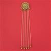 Antique Pearl Hair Brooch with Matte Gold Plating