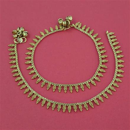 Antique Plain Gold Payal with Gold Plating