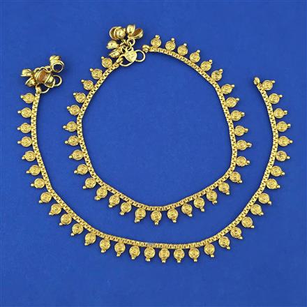 Antique Plain Gold Payal with Gold Plating