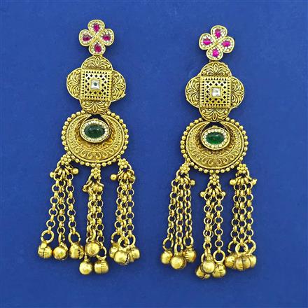 Antique Classic Earring with Matte Gold Plating