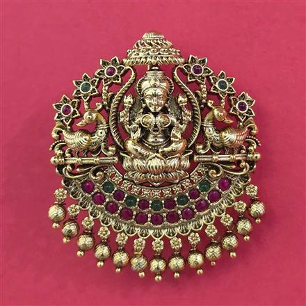 Antique Temple Brooch with Matte Gold Plating
