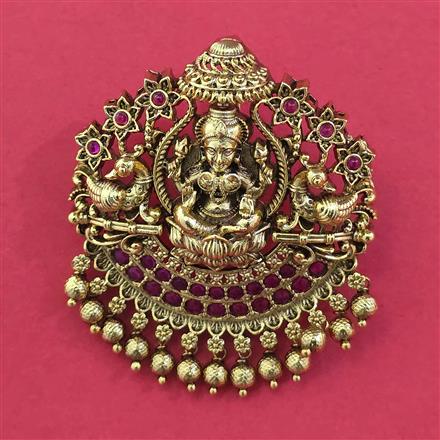 Antique Temple Brooch with Matte Gold Plating