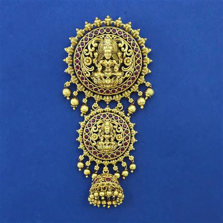 Antique Temple Brooch with Matte Gold Plating