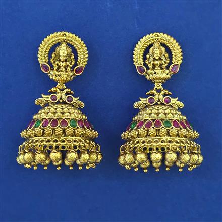Antique Jhumki with Matte Gold Plating