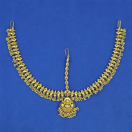 Antique Temple Damini with Matte Gold Plating