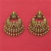 Antique Temple Earring with Matte Gold Plating