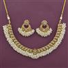 Antique Pearl Necklace with Matte Gold Plating