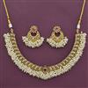 Antique Pearl Necklace with Matte Gold Plating
