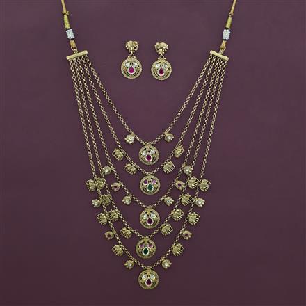 Antique Animal Necklace with Matte Gold Plating