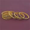 Antique 6 Pc Classic Bangles with Matte Gold Plating