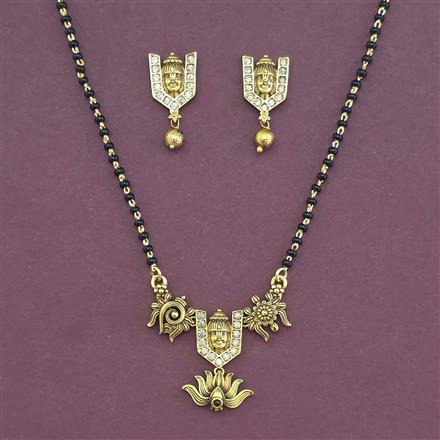 Antique Temple Mangalsutra with Matte Gold Plating