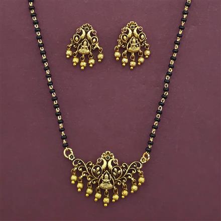 Antique Temple Mangalsutra with Matte Gold Plating