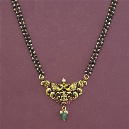 Antique Temple Mangalsutra with Matte Gold Plating
