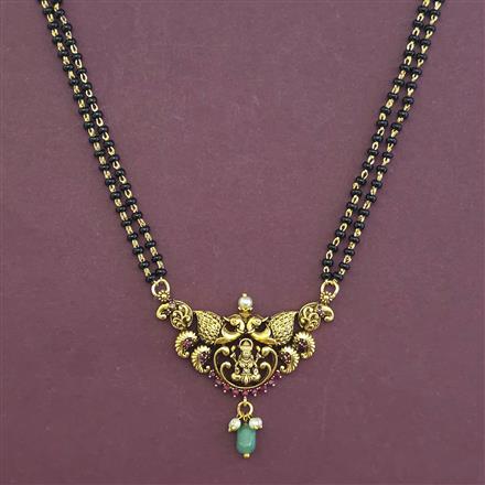 Antique Temple Mangalsutra with Matte Gold Plating