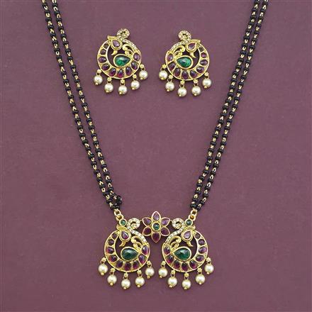 Antique Classic Mangalsutra with Matte Gold Plating