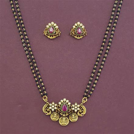 Antique Temple Mangalsutra with Matte Gold Plating