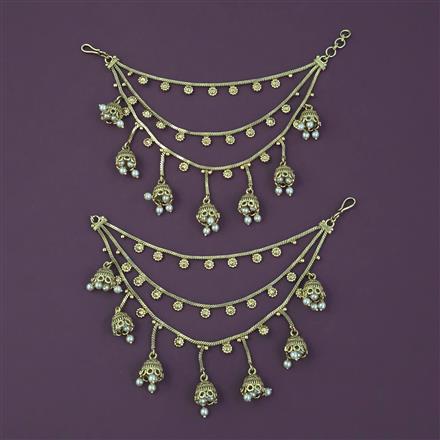 Antique Multi Layer Ear Chain with Gold Plating
