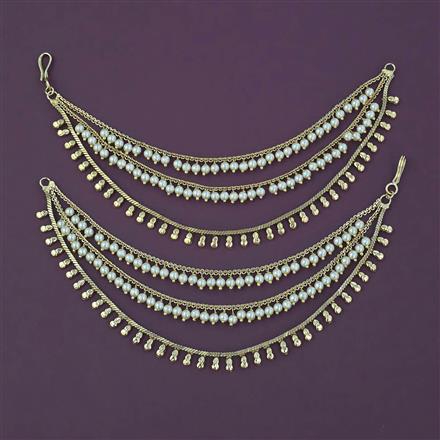 Antique Pearl Ear Chain with Gold Plating