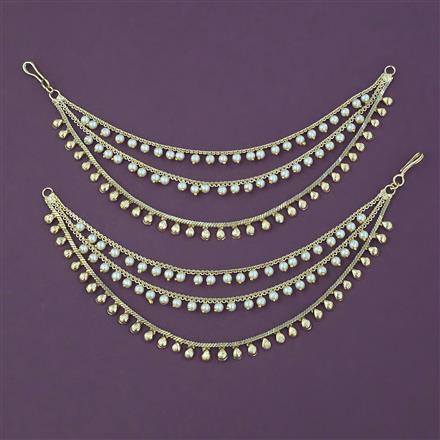 Antique Pearl Ear Chain with Gold Plating