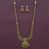 Antique Long Necklace with Matte Gold Plating