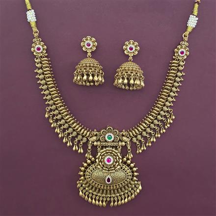 Antique Classic Necklace with Matte Gold Plating