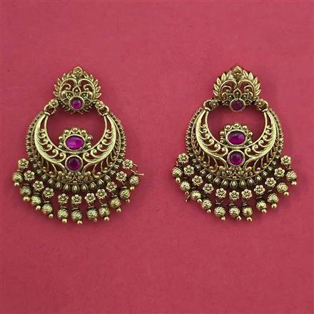 Antique Chand Earring with Matte Gold Plating