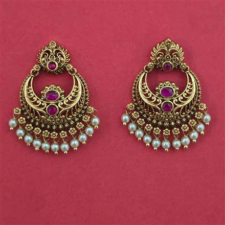 Antique Chand Earring with Matte Gold Plating