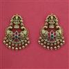 Antique Temple Earring with Matte Gold Plating