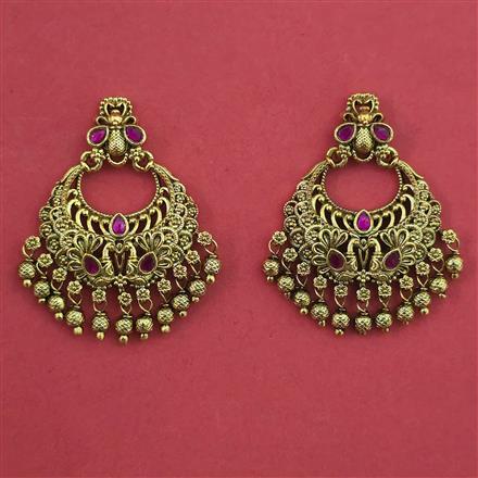 Antique Chand Earring with Matte Gold Plating