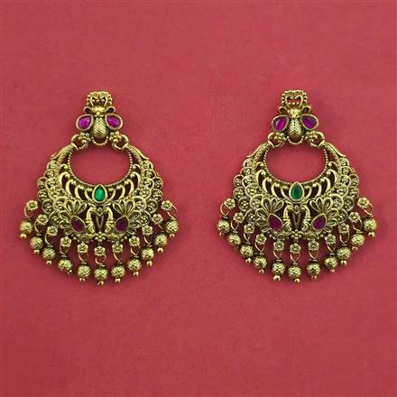 Antique Chand Earring with Matte Gold Plating