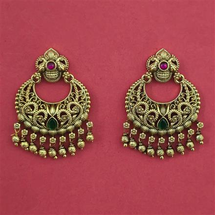 Antique Chand Earring with Matte Gold Plating