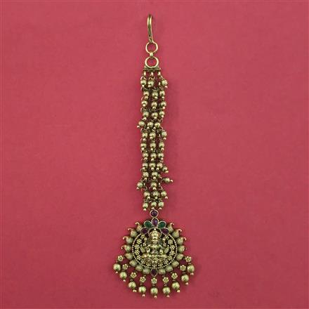 Antique Temple Tikka with Matte Gold Plating