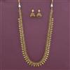 Antique Long Necklace with Matte Gold Plating
