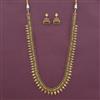 Antique Long Necklace with Matte Gold Plating