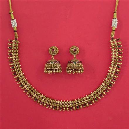 Antique Classic Necklace with Matte Gold Plating