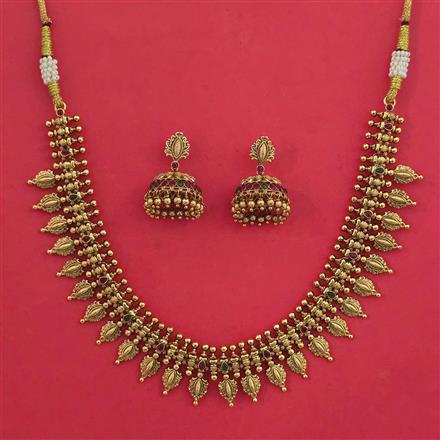 Antique Classic Necklace with Matte Gold Plating