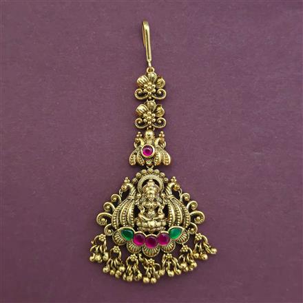 Antique Temple Tikka with Matte Gold Plating