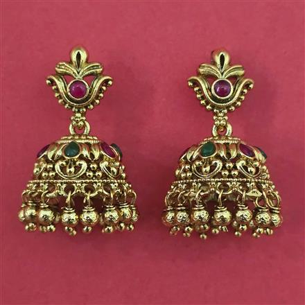 Antique Jhumki with Matte Gold Plating