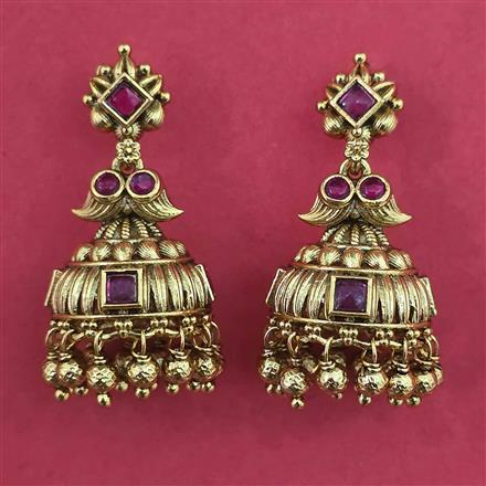 Antique Jhumki with Matte Gold Plating