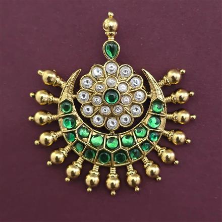 Antique Chand Hair Brooch with Matte Gold Plating