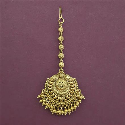 Antique Plain Gold Tikka with Matte Gold Plating
