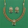 Antique Pearl Necklace with Matte Gold Plating