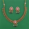 Antique Pearl Necklace with Matte Gold Plating